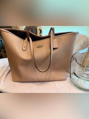 Coach Pebble Leather Tote in Saddle Brown